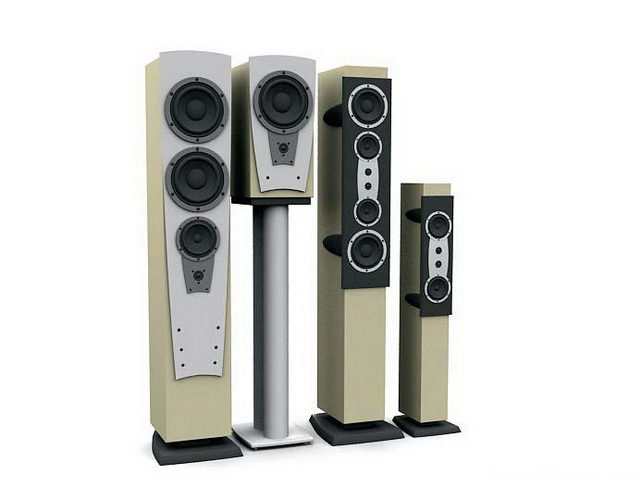 Home speaker towers 3d model 3ds max files free download