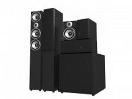 Surround sound speaker system 3d model preview