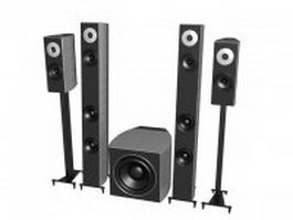 Home surround sound speaker towers 3d preview