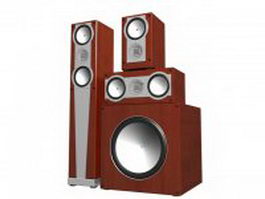 Home audio system subwoofer 3d model preview