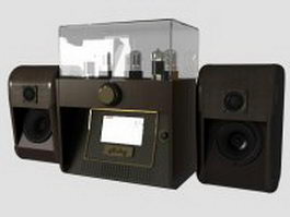 Vintage audio system 3d model preview