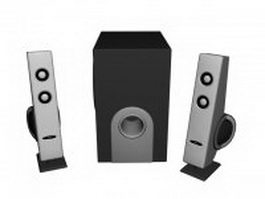 Set of desk speakers 3d model preview