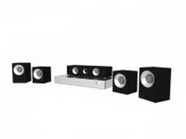 5.1-channel home theater sound system 3d model preview