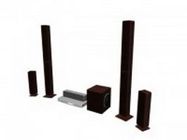Home theatre audio system 3d model preview