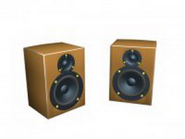 Yellow speakers 3d model preview