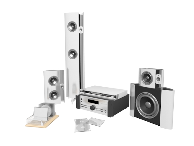 Modern home theatre sound system 3d model 3ds max files