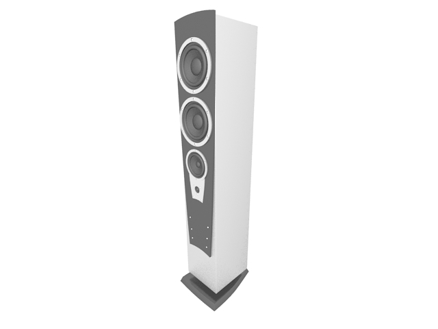 3-way speaker tower 3d rendering