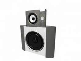 Fashion speaker with subwoofer 3d model preview