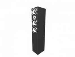 Floorstanding 4-way speaker 3d model preview