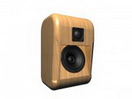Vintage wood speaker 3d model preview