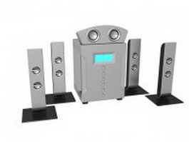 Surround sound home theater system 3d model preview