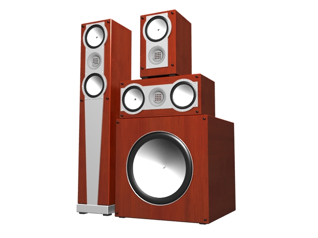 3.1 Surround sound speaker system 3d rendering