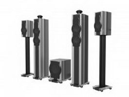 4.1 Surround Sound Speakers 3d preview
