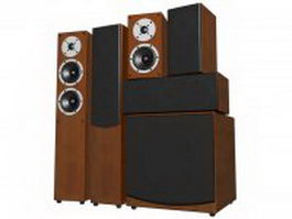 5.1-Channel surround sound system 3d preview
