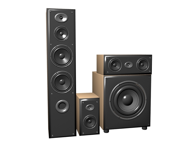 3.1 channel surround sound speaker system 3d rendering