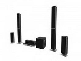 5.1 Home theater system 3d model preview
