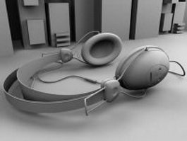 Circumaural headphone 3d model preview