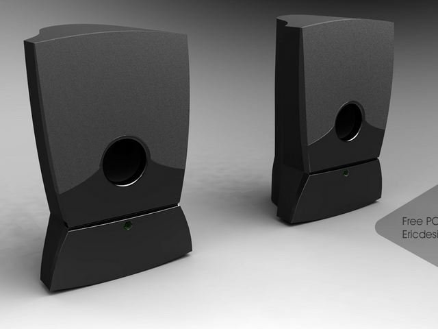 HP speakers 3d rendering