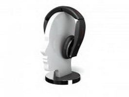 Headphones on a stand 3d model preview