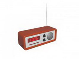 Vintage radio receiver 3d model preview