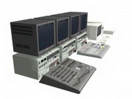 Multiple Monitor Video Editing Workstation 3d preview