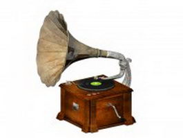 Vintage phonograph 3d preview