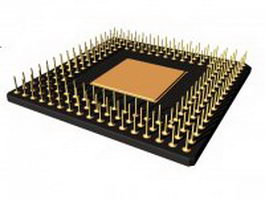 Intel x86 microprocessor 3d model preview