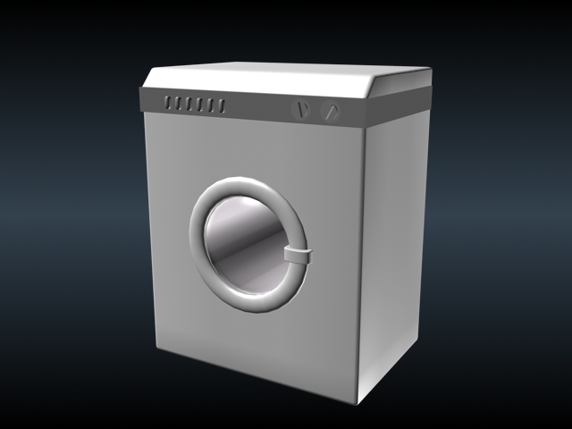 Low poly washing machine 3d rendering
