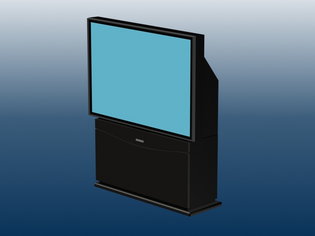 Flat screen CRT projector television 3d rendering