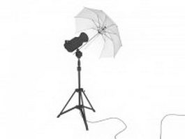Photography umbrella set up 3d preview