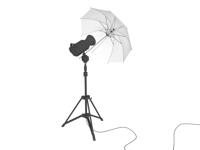 Photography umbrella set up 3d rendering