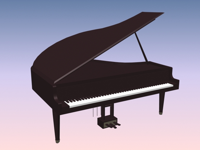 Grand piano 3d rendering