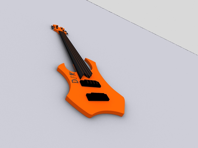 Cool electric guitar 3d rendering