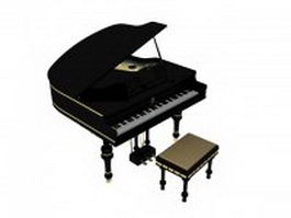 Steinway grand piano 3d model preview