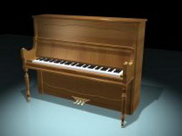 Vertical piano 3d model preview