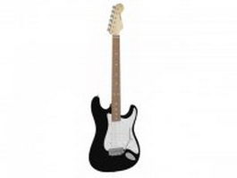 Fender stratocaster black and white 3d model preview