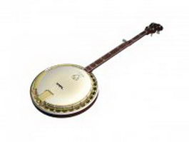 5-string bluegrass banjo 3d model preview