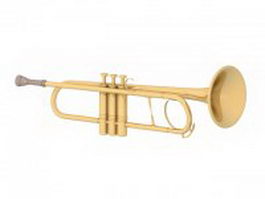 Brass trumpet 3d model preview