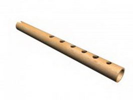 South American quena flute 3d model preview