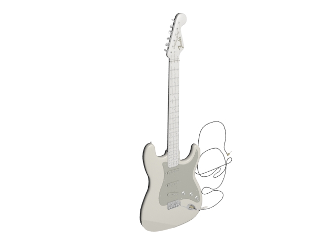 Fender electric guitar 3d rendering