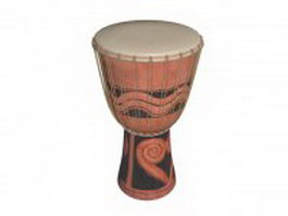 Africa djembe drum 3d model preview