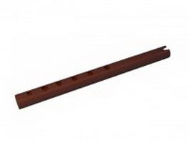 Wooden flute 3d model preview