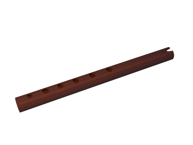 Wooden flute 3d rendering