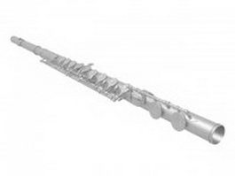 Western classical flute 3d model preview