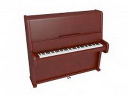 Antique upright piano 3d model preview