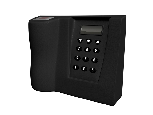 Biometric fingerprint scanner 3d rendering