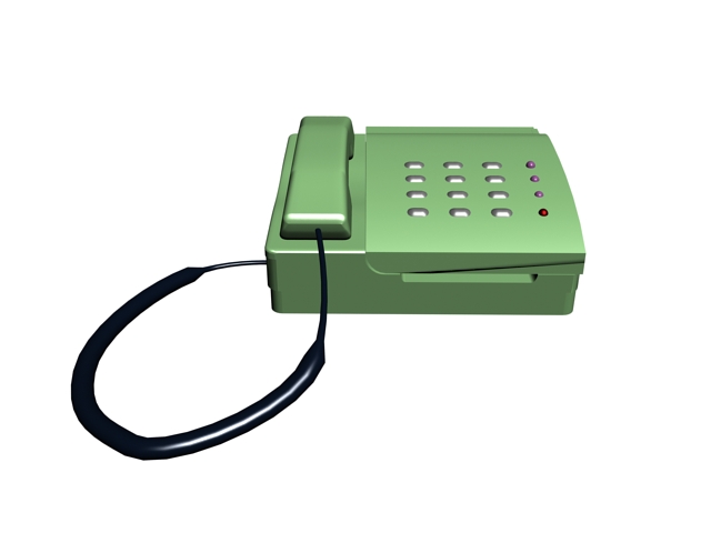 Green telephone 3d rendering