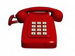 Red telephone 3d model preview