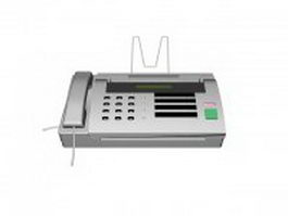 White fax machine 3d model preview