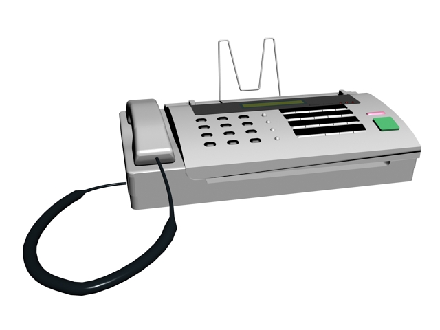 Digital fax machine 3d rendering